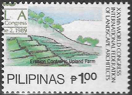 Philippine Commemorative Stamp from 1989 - International Federation of Landscape Architects