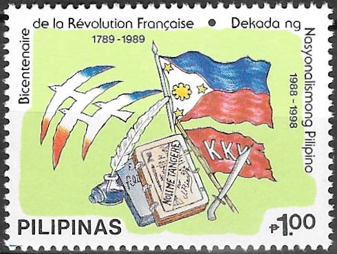 Philippine Commemorative Stamp from 1989 - French Revolution Bicentennial