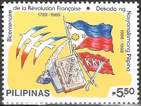 Philippine Commemorative Stamp from 1989 - French Revolution Bicentennial