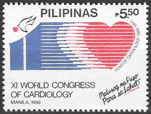 PH 2019 Philippine Commemorative Stamp from 1990 - XI World Congress of Cardiology