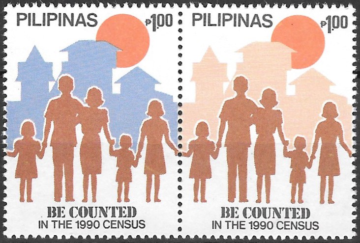 PH 2024a Philippine Commemorative Se-tenant from 1990 - Census of Population and Housing