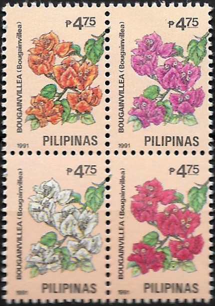PH 2069a Philippine Definitive Se-tenant from 1991 - Flowers