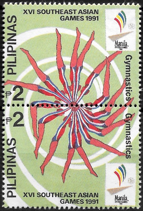 PH 2111a Philippine Commemorative Se-tenant from 1991 - XVI Southeast Asian Games, Manila