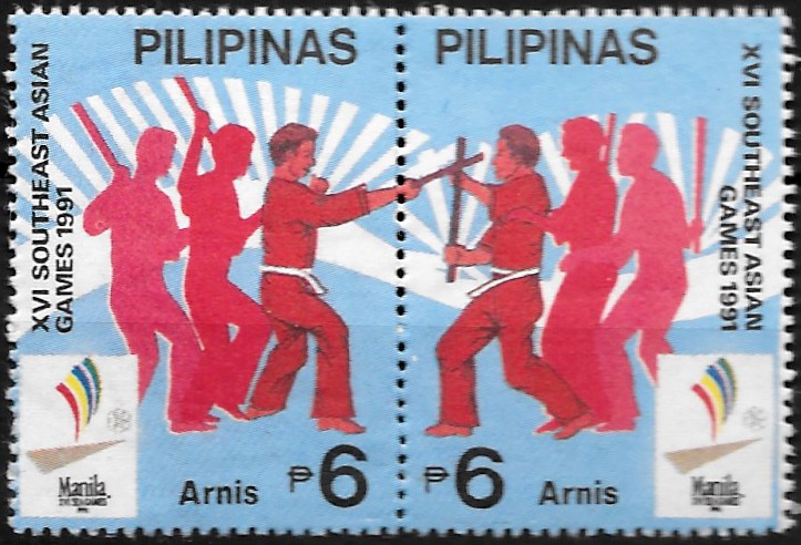 PH 2113a Philippine Commemorative Se-tenant from 1991 - XVI Southeast Asian Games, Manila