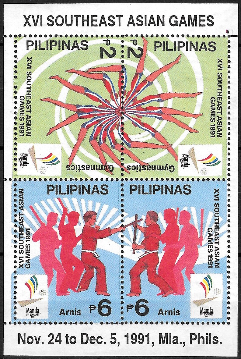 PH 2113c Philippine Commemorative Souvenir Sheet from 1991 - XVI Southeast Asian Games, Manila