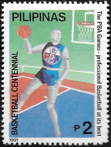 PH 2121 Philippine Commemorative Stamp from 1991 - Basketball centennial
