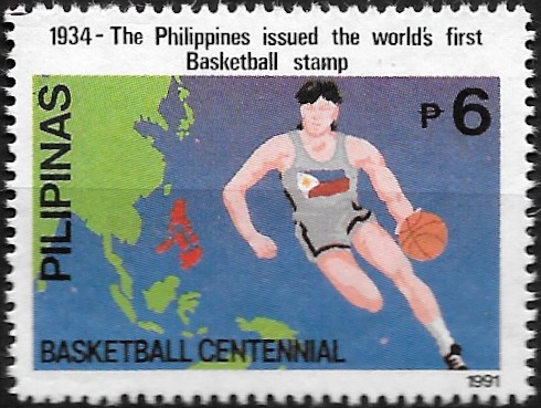 PH 2122 Philippine Commemorative Stamp from 1991 - Basketball centennial