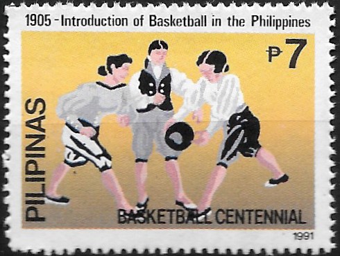 PH 2123 Philippine Commemorative Stamp from 1991 - Basketball centennial