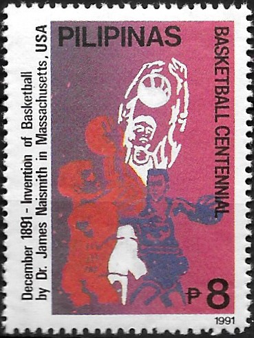 PH 2124 Philippine Commemorative Stamp from 1991 - Basketball centennial