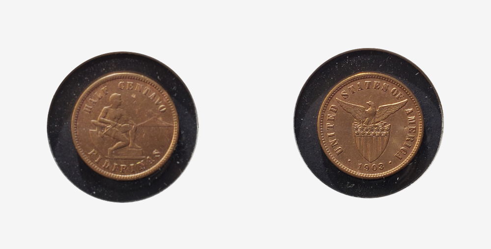 1903 KM162 half centavo coin