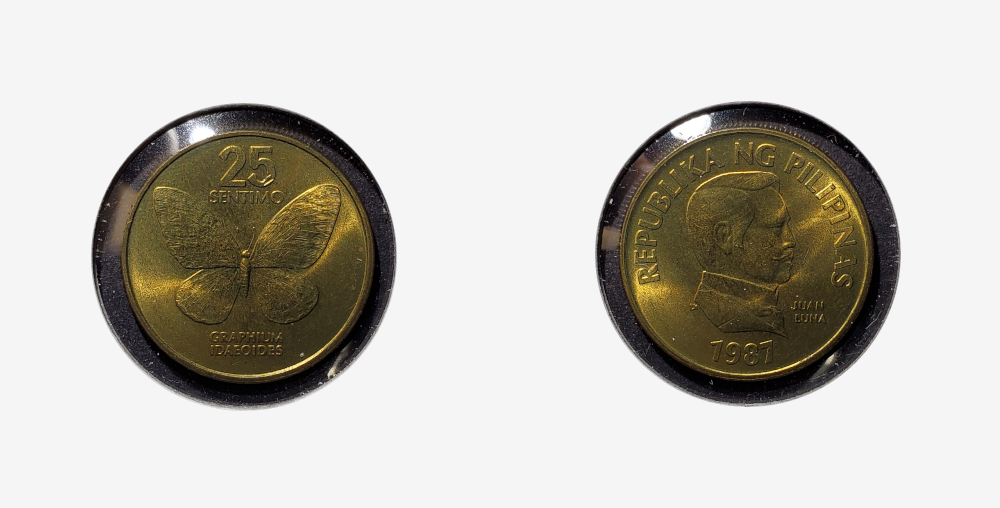 1987 KM241.1 25 sentimo coin