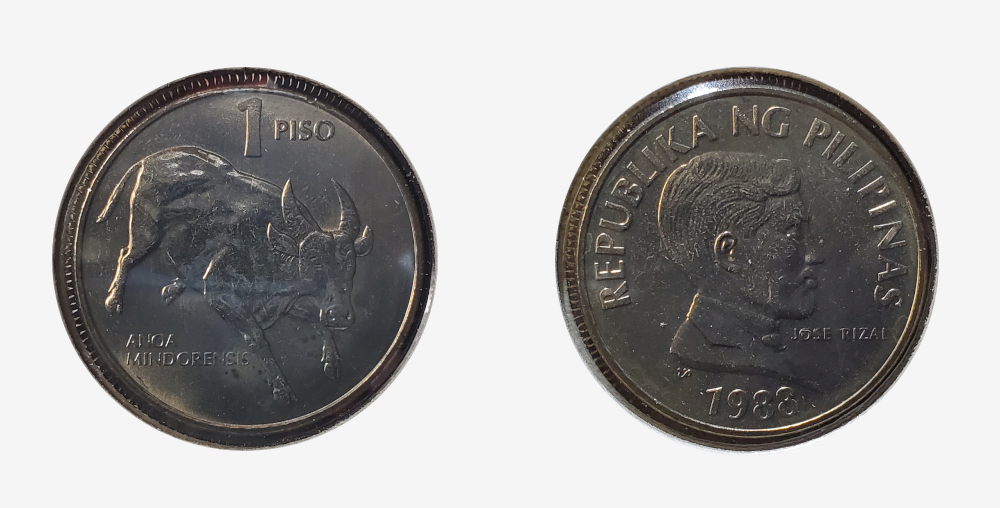 1988 KM243 1 piso coin