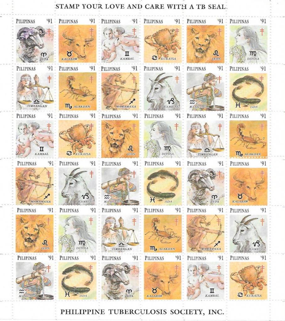 Complete sheet of Christmas Seals from the Philippines - 1991