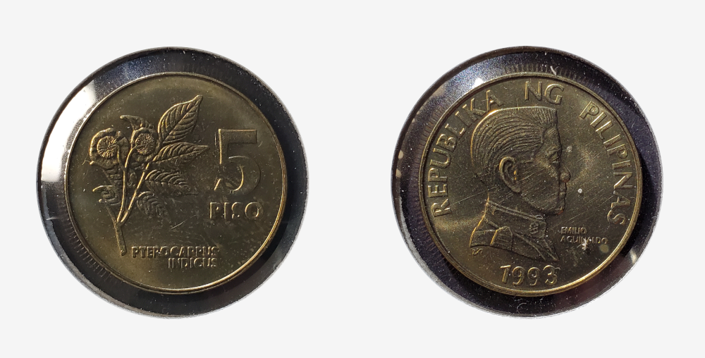 1993 KM259 5 piso coin