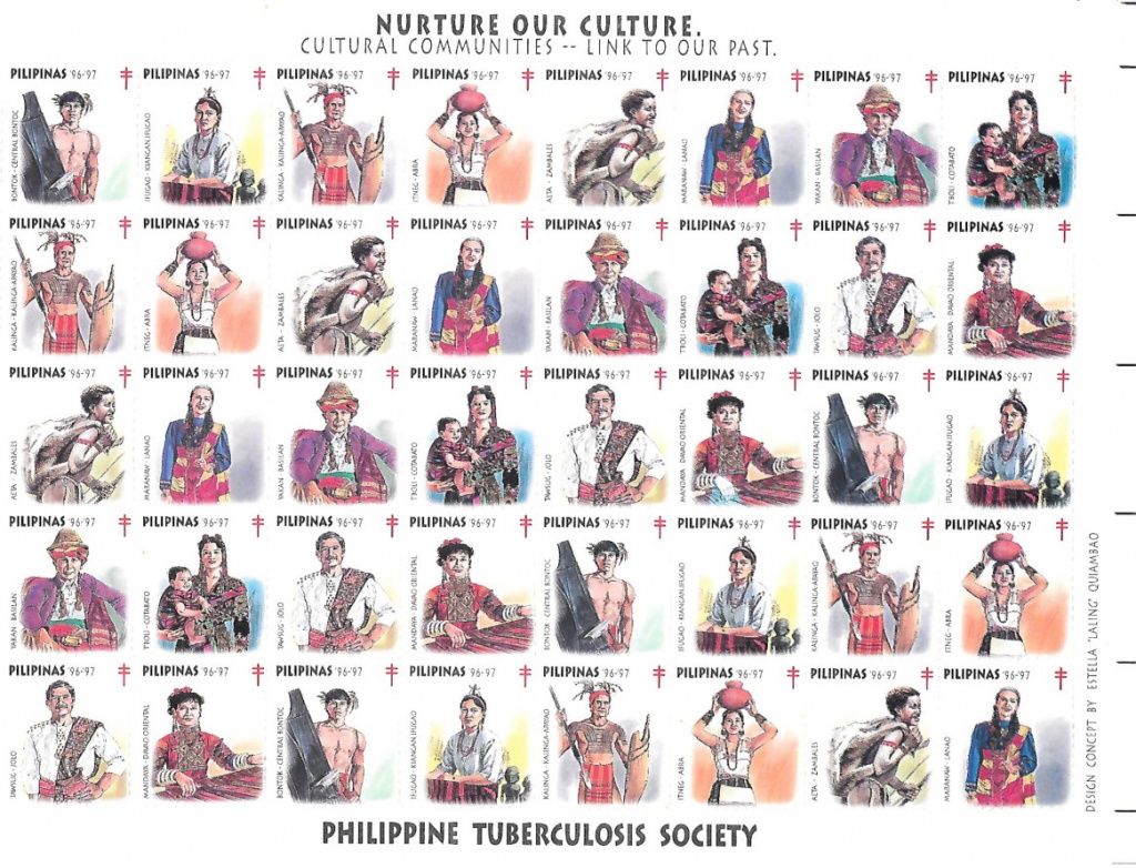Complete sheet of Christmas Seals from the Philippines - 1996