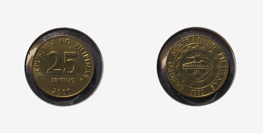 2000 KM271 25 sentimo coin