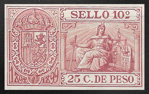1898 Timbre Movil 25c revenue stamp
