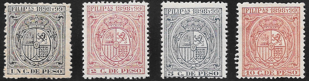 1898 Timbre Movil Especial complete set of revenue stamps