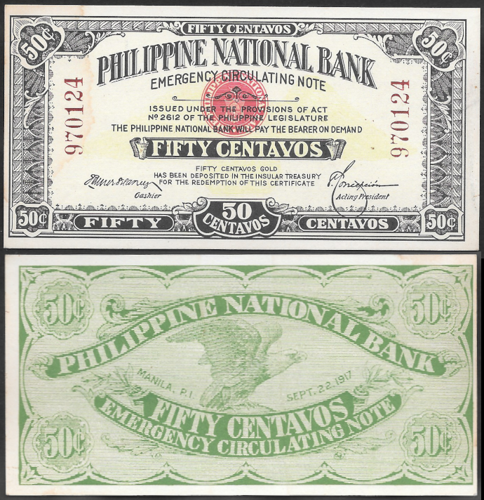 1917 WWI 50c Emergency Note