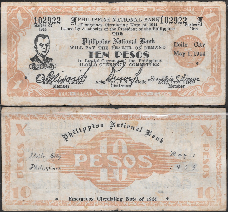 1944 Iloilo 10 pesos