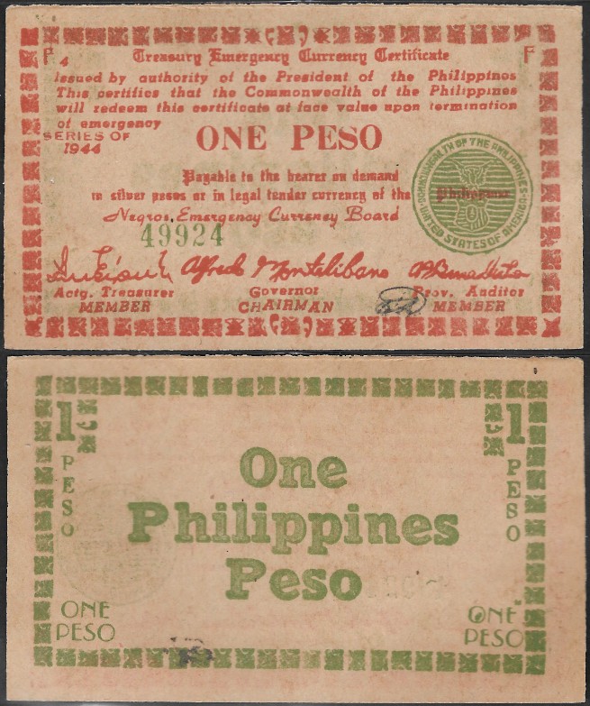 1944 Negros 1 peso