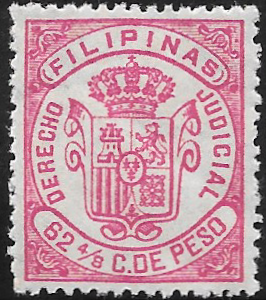 1882 Derecho Judicial 62 4/8 C De Peso Revenue Stamp