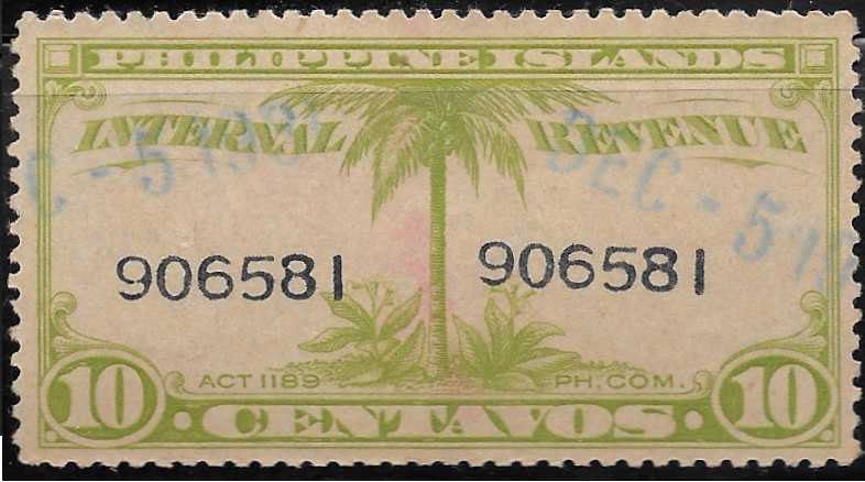 1930-31 10c Philippine Revenue Stamp