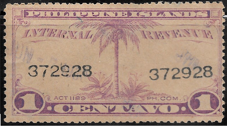 1930-31 1c Philippine Revenue Stamp