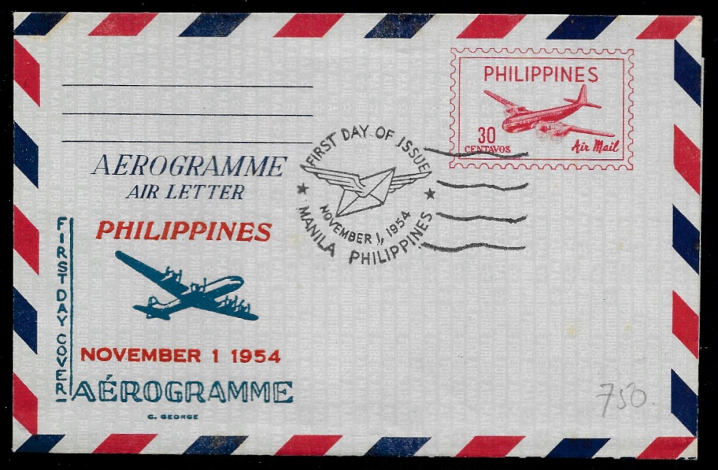 1954 Aerogramme, First Day