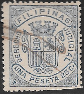 1874 - 1p25c Derecho Judicial Revenue Stamp