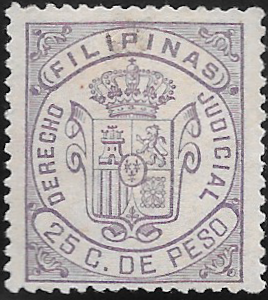 1882 - 25c Derecho Judicial Revenue Stamp