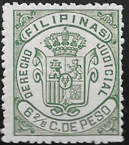 1882 - 6 2/8c Derecho Judicial Revenue Stamp