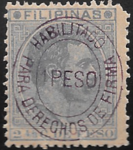 1885 - 1p Dercehos de Firma Revenue Stamp
