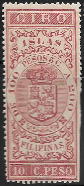 1891 - 10c Giro Revenue Stamp
