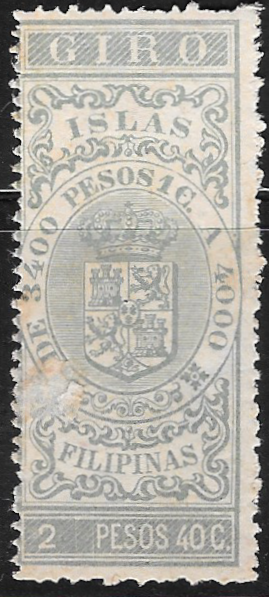 1896 - 2p40c Giro Revenue Stamp