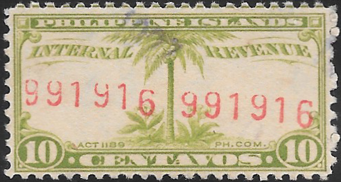 1917-27 10c Philippine Revenue Stamp