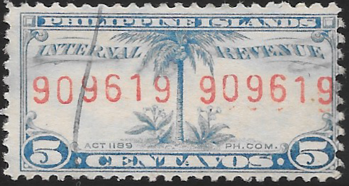 1917-27 5c Philippine Revenue Stamp