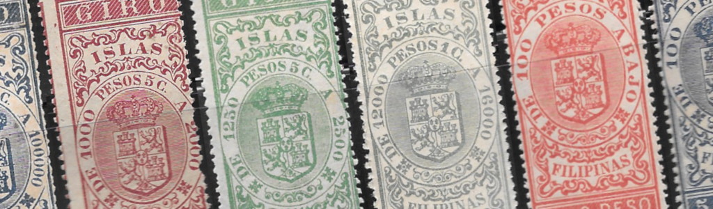 Splash image of Spanish era revenue stamps