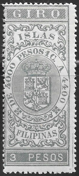 1896 - 3p Giro Revenue Stamp