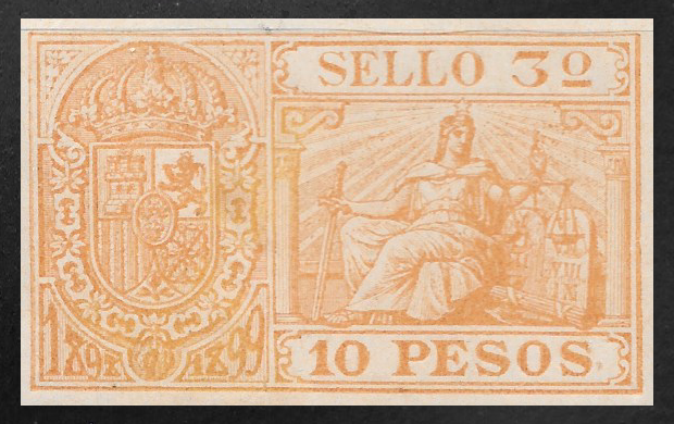1898 Timbre Movil 10 pesos revenue stamp
