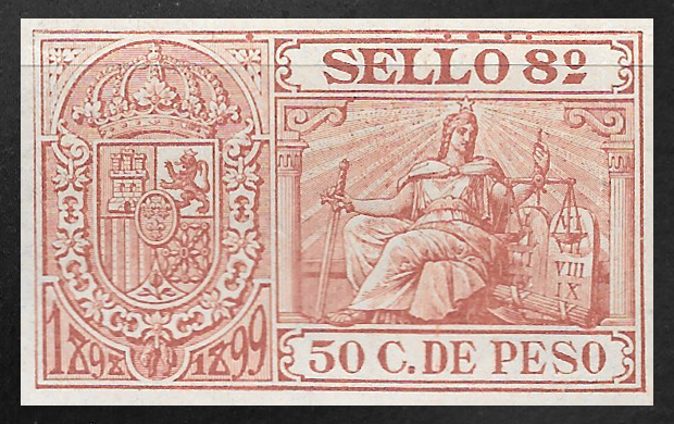 1898 Timbre Movil 50c revenue stamp