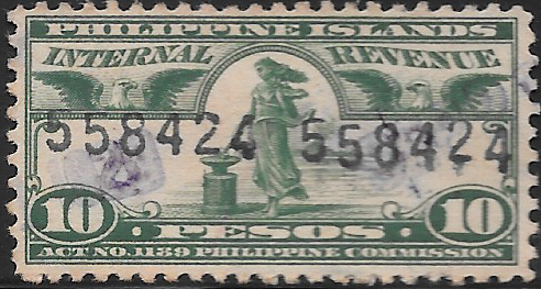 1917-27 10p Philippine Revenue Stamp
