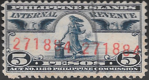 1917-27 5p Philippine Revenue Stamp