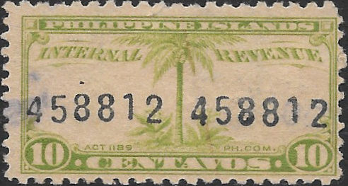 1928 10c Philippine Revenue Stamp