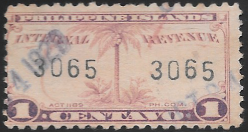 1928 1c Philippine Revenue Stamp