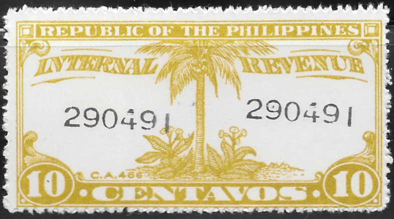 1944 10c Republic of the Philippines Revenue Stamp