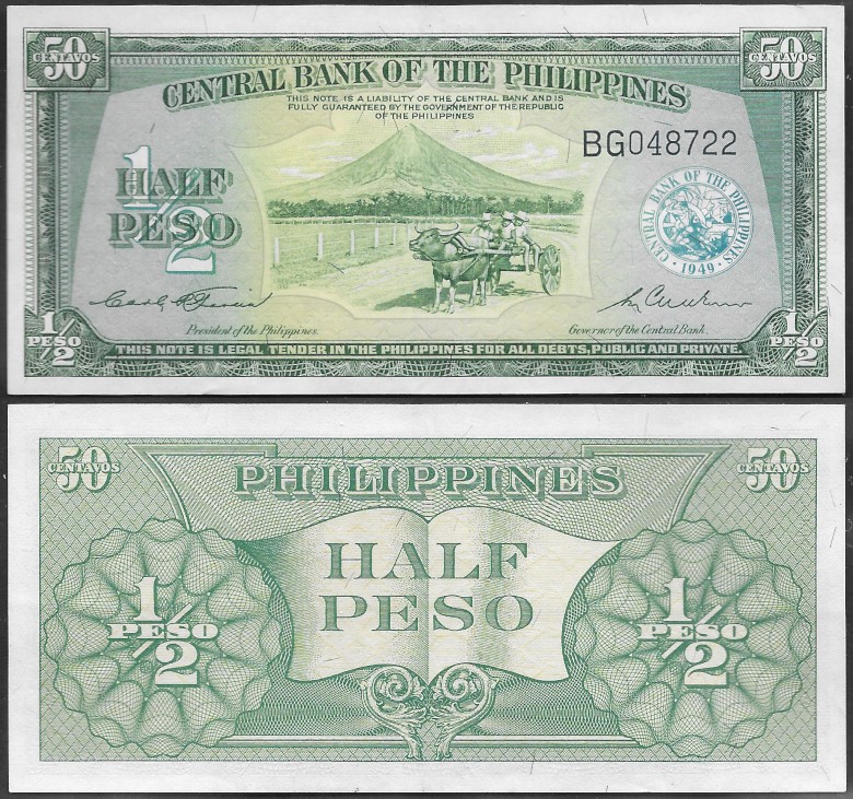 1957 English Series 10 centavos Banknote