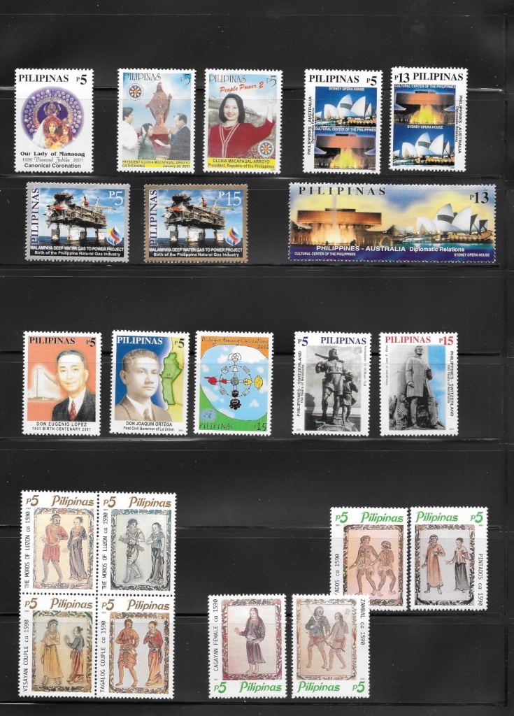 Philippines 2001 stamp set page 1