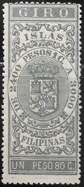1896 - 1p80c Giro Revenue Stamp