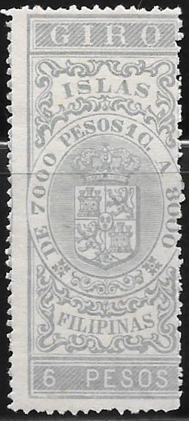 1896 - 6p Giro Revenue Stamp